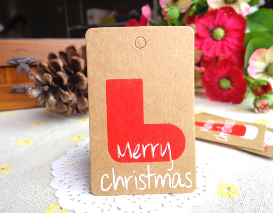 Christmas Hang Tag Set Amazon Hot Selling Kraftpaper Christmas Decoration Tag Christmas Tree Old Man Party Card