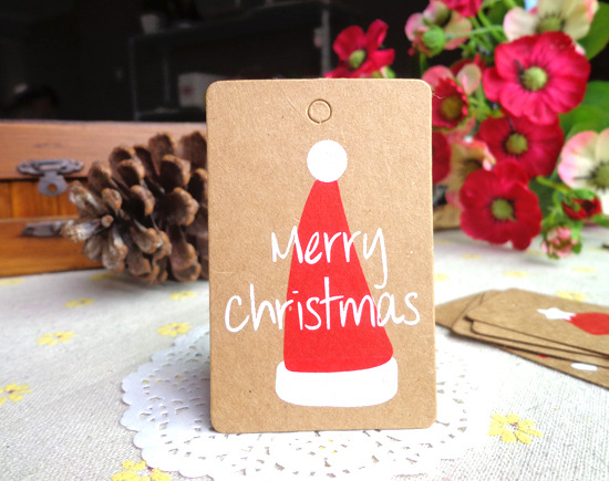 Christmas Hang Tag Set Amazon Hot Selling Kraftpaper Christmas Decoration Tag Christmas Tree Old Man Party Card