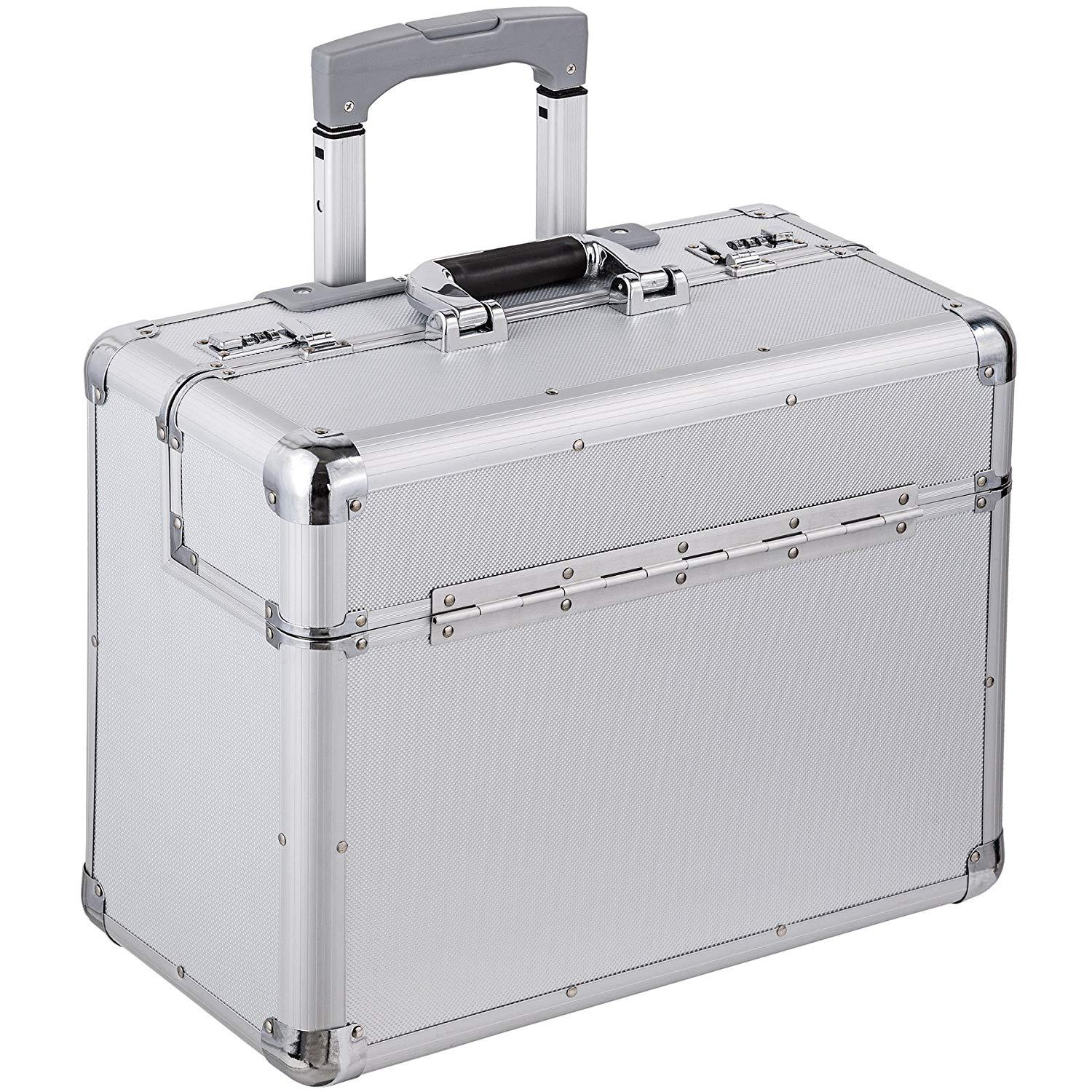 Customized professional aluminum alloy hand pull rod cosmetic case with wheel key lock large capacity cosmetic storage toolbox