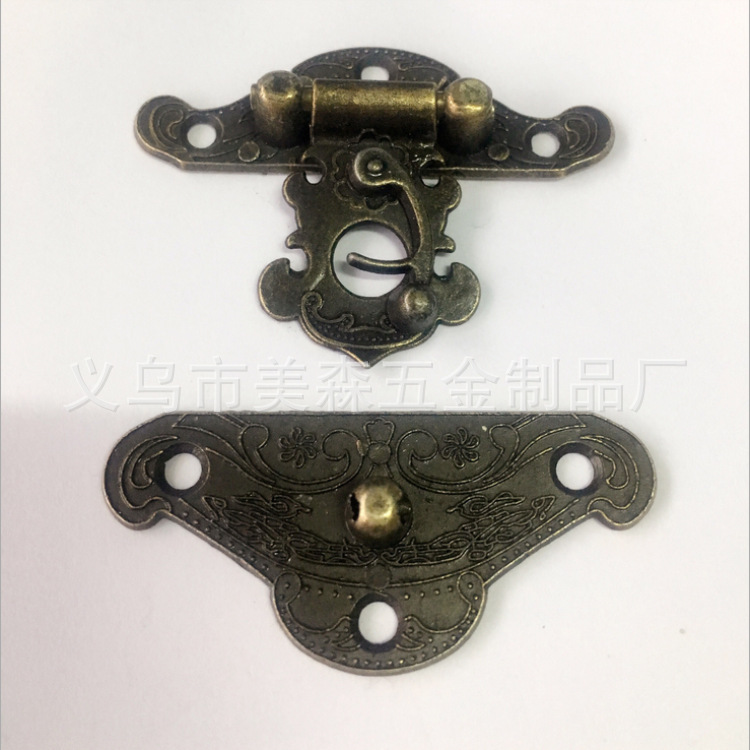 Factory Direct Sales Zinc Alloy Antique Camphorwood Box Lock Lock Airplane Case Lock Furniture Lock Wooden Box Lock