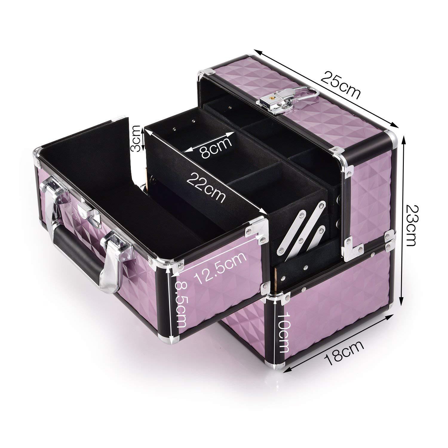 Customized professional manicure and beauty portable cosmetic case with lock multi-layer large-capacity cosmetic bag portable storage toolbox