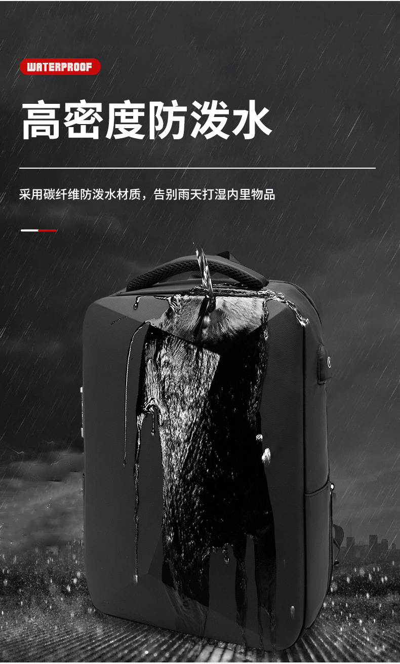 New Men's Backpack TSA Security Lock Backpack Business Travel Backpack Eva Hard Case Student Computer Backpack