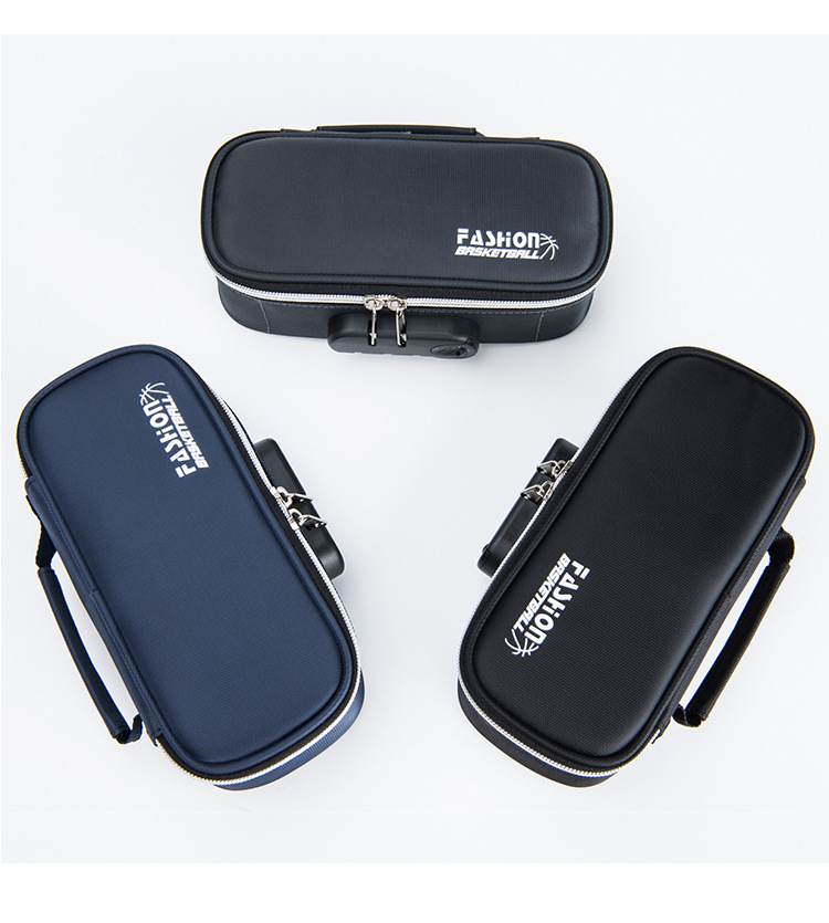 Tongzhuo Men's Simple Canvas Pen Bag Large Capacity Password Lock Portable Korean Student Men and Women Stationery Case Amazon