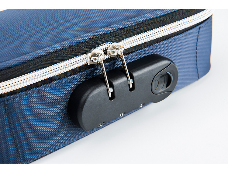 Tongzhuo Men's Simple Canvas Pen Bag Large Capacity Password Lock Portable Korean Student Male and Female Stationery Case