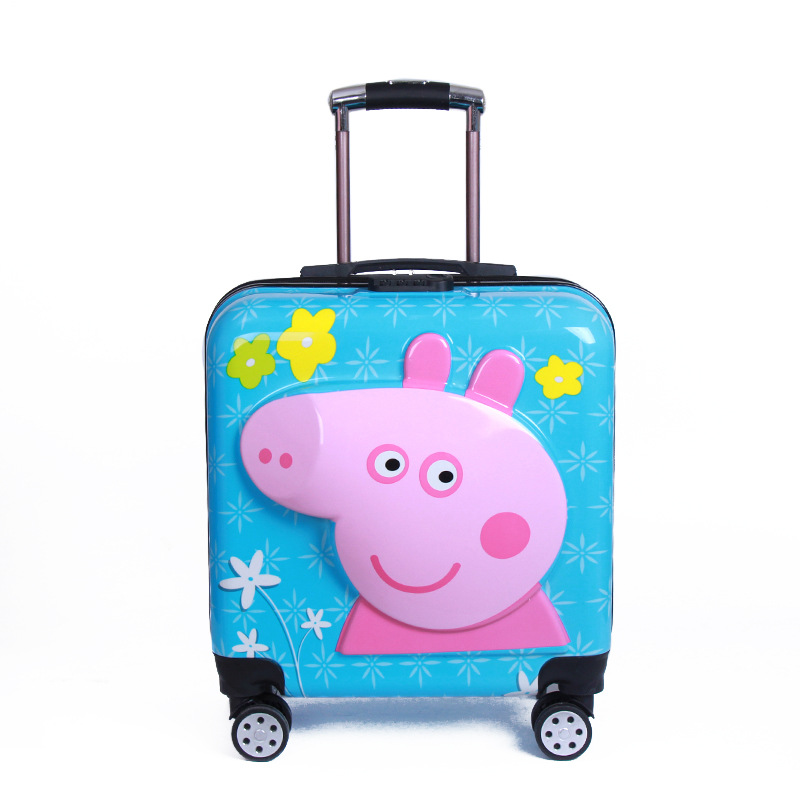 Factory Wholesale Cartoon Pattern Pig Children&#039;s Trolley Case 20-Inch Universal Wheel Password Lock Boarding Gift Box Delivery