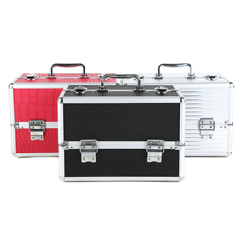 With a lock hand-made makeup make-up case nail box cosmetic case