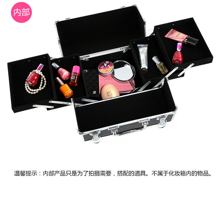 With a lock hand-made makeup make-up case nail box cosmetic case