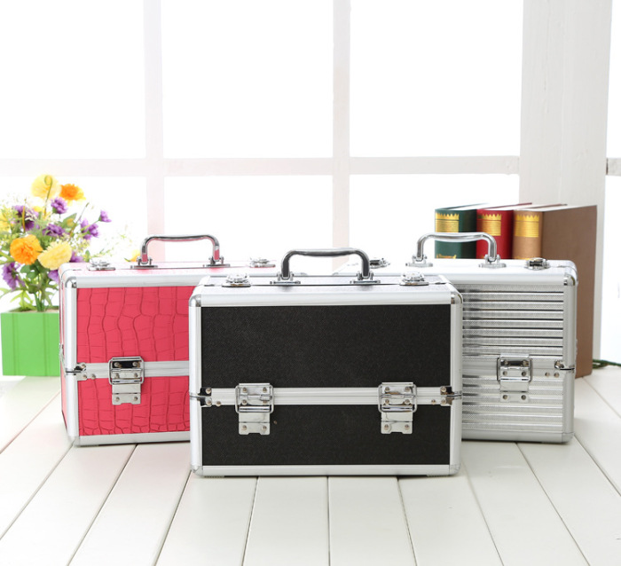 With a lock hand-made makeup make-up case nail box cosmetic case