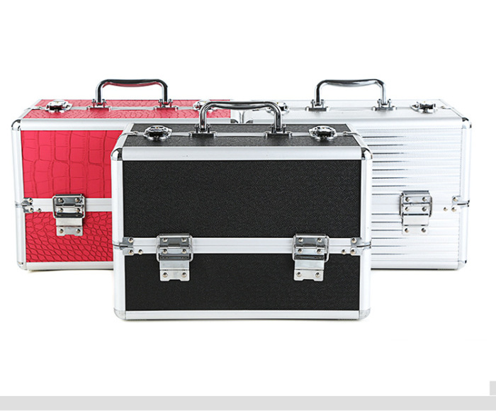With a lock hand-made makeup make-up case nail box cosmetic case