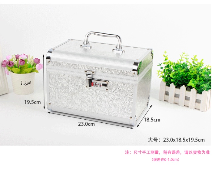Rounded Cosmetic Case Two-piece Set With Mirror Password Lock Cosmetic Storage Box Rounded Cosmetic Case Two-piece Set With Mirror Password Lock Cosmetic Storage Box