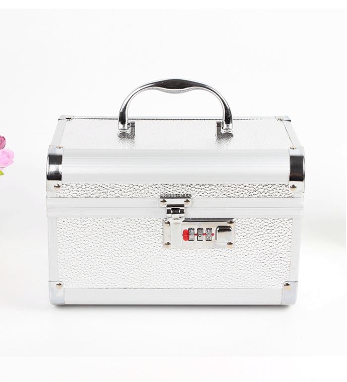 Rounded Cosmetic Case Two-piece Set With Mirror Password Lock Cosmetic Storage Box Rounded Cosmetic Case Two-piece Set With Mirror Password Lock Cosmetic Storage Box