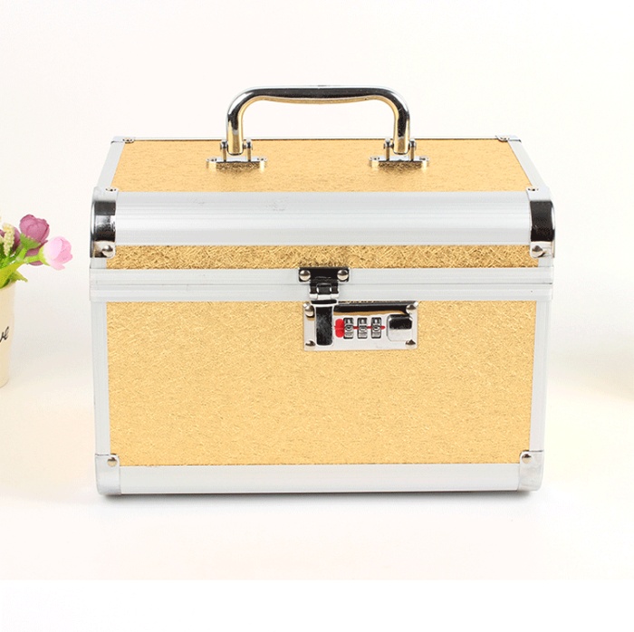 Rounded Cosmetic Case Two-piece Set With Mirror Password Lock Cosmetic Storage Box Rounded Cosmetic Case Two-piece Set With Mirror Password Lock Cosmetic Storage Box