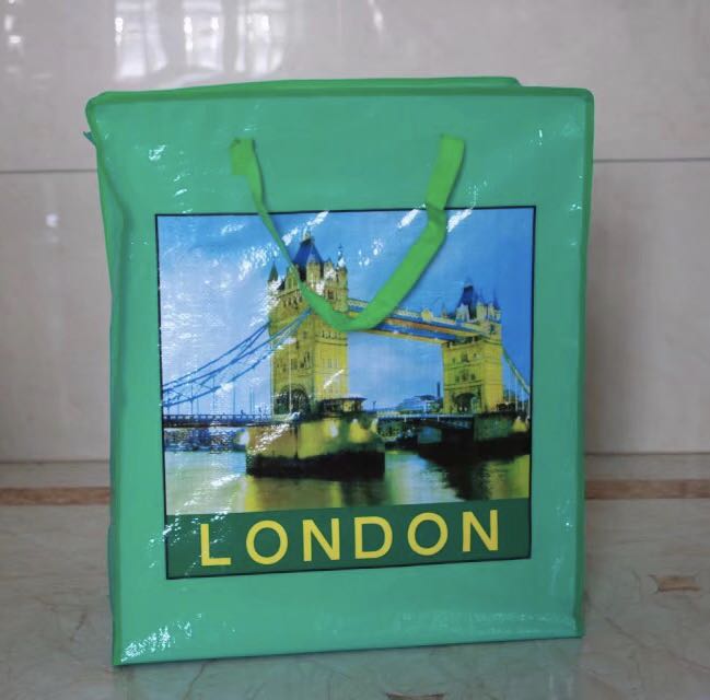 London Paris City Landscape Pattern Woven Bag Shopping Bag Moving Bag Travel Bag