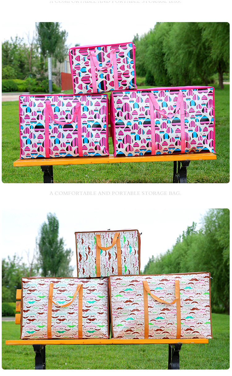 Oversized Storage Woven Bag Moving Quilt Packing Bag Extra Large Capacity Non-Woven Canvas Luggage Bag Thickened Quilt Shell