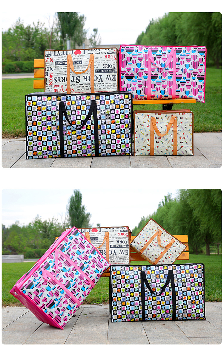 Oversized Storage Woven Bag Moving Quilt Packing Bag Extra Large Capacity Non-Woven Canvas Luggage Bag Thickened Quilt Shell