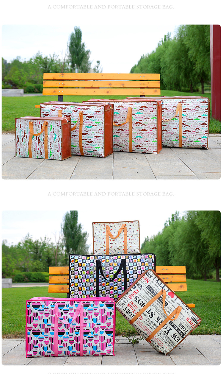 Oversized Storage Woven Bag Moving Quilt Packing Bag Extra Large Capacity Non-Woven Canvas Luggage Bag Thickened Quilt Shell
