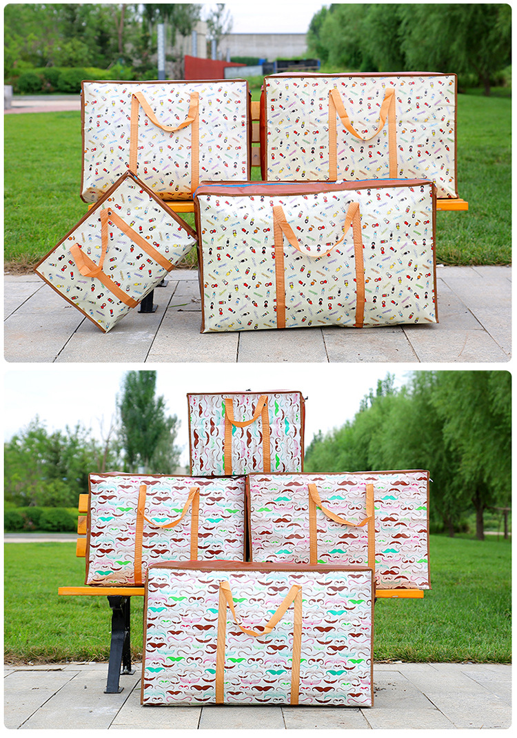 Oversized Storage Woven Bag Moving Quilt Packing Bag Extra Large Capacity Non-Woven Canvas Luggage Bag Thickened Quilt Shell
