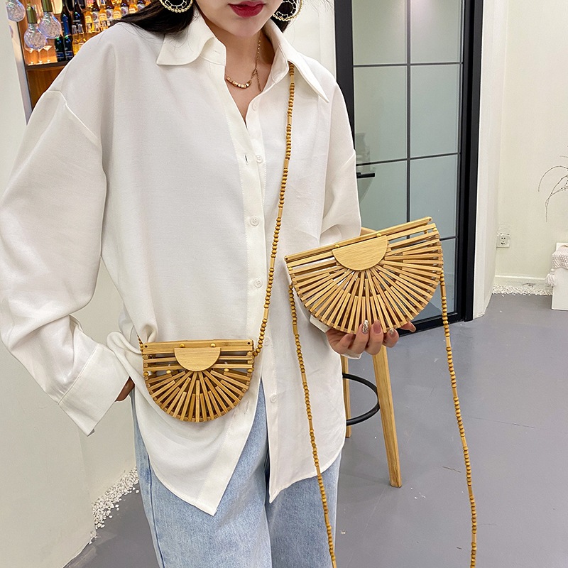Internet Celebrity Woven Bag Female 2021 New Summer Little Fresh Girl Versatile Special-Interest Design Hollow out Beach Bag Tide