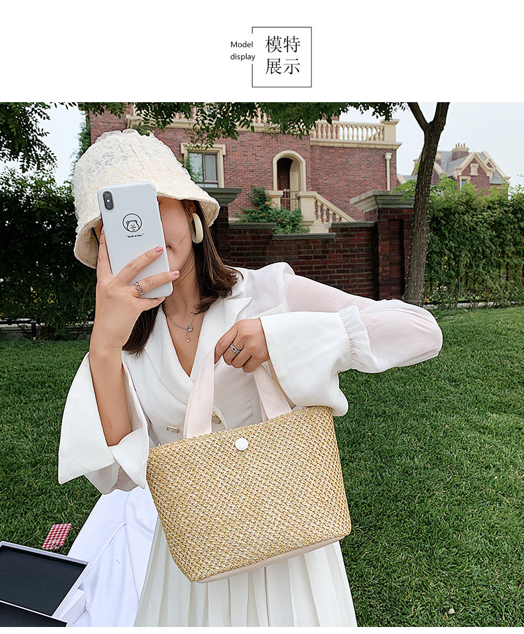 Women's Woven Bag 2021 New Han Han Simple Ladies Shopping Bag Street Trendy Hand-Carrying Bag Night Market Stall Supply Women's Woven Bag 2021 New Han Han Simple Ladies Shopping Bag Street Trendy Hand-Carrying Bag Night Market Stall Supply