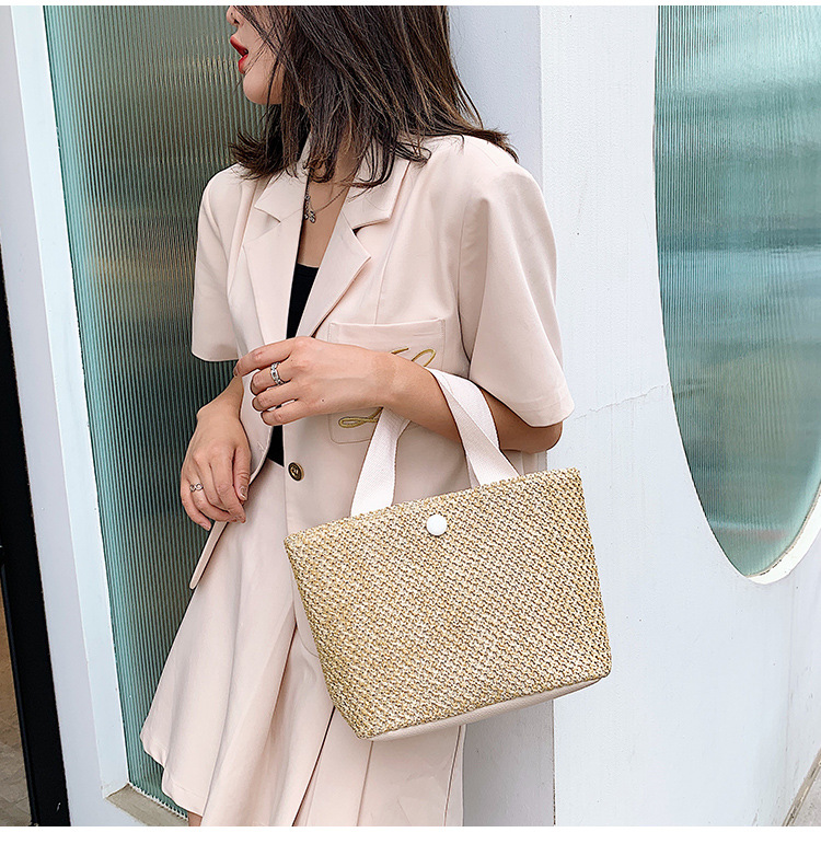 Women's Woven Bag 2021 New Han Han Simple Ladies Shopping Bag Street Trendy Hand-Carrying Bag Night Market Stall Supply Women's Woven Bag 2021 New Han Han Simple Ladies Shopping Bag Street Trendy Hand-Carrying Bag Night Market Stall Supply