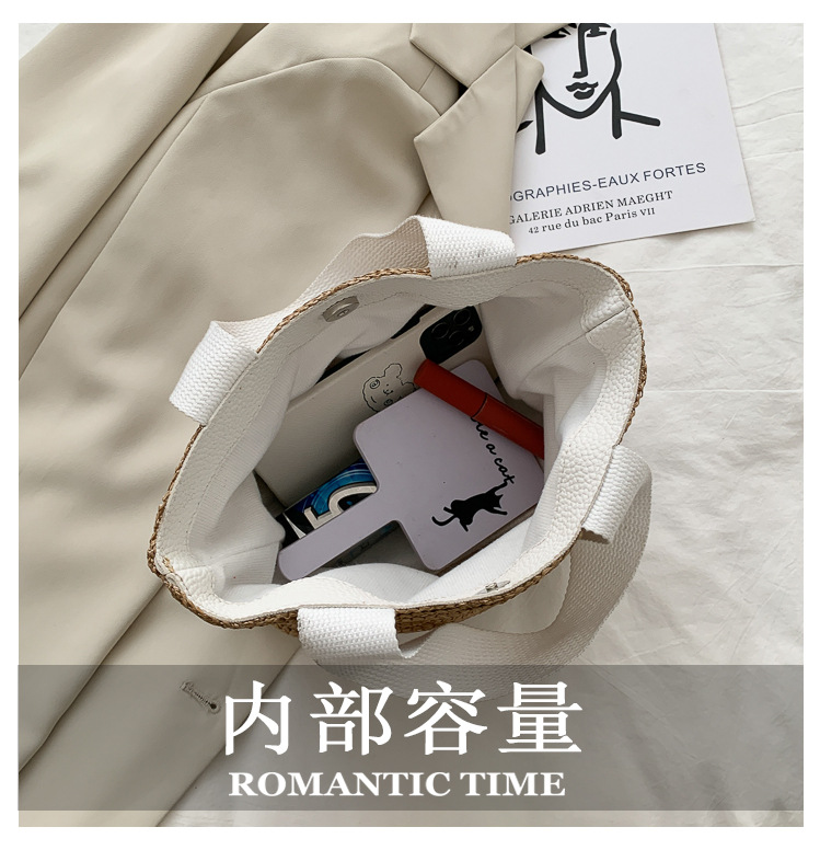 New Internet Celebrity Seaside Summer Beach Holiday Fashion Imitation Straw Woven Bag Retro Handbag Straw Bag Women New Internet Celebrity Seaside Summer Beach Holiday Fashion Imitation Straw Woven Bag Retro Handbag Straw Bag Women