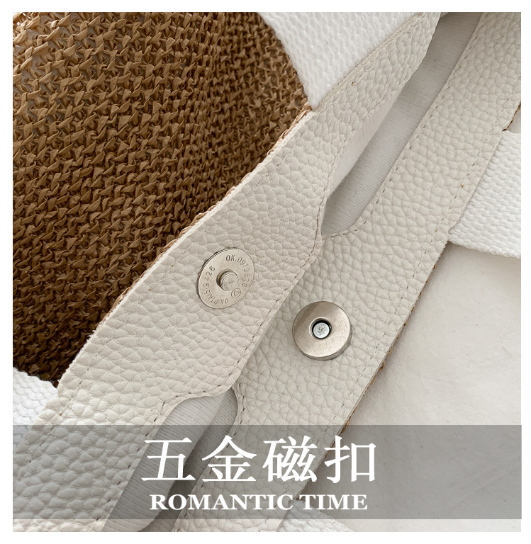 New Internet Celebrity Seaside Summer Beach Holiday Fashion Imitation Straw Woven Bag Retro Handbag Straw Bag Women New Internet Celebrity Seaside Summer Beach Holiday Fashion Imitation Straw Woven Bag Retro Handbag Straw Bag Women