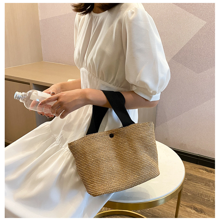 New Internet Celebrity Seaside Summer Beach Holiday Fashion Imitation Straw Woven Bag Retro Handbag Straw Bag Women New Internet Celebrity Seaside Summer Beach Holiday Fashion Imitation Straw Woven Bag Retro Handbag Straw Bag Women