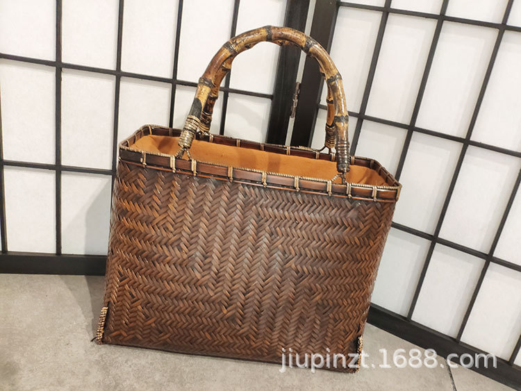 Bamboo Woven Bag Women's Handbag Tea Set Accessories Storage Bag Bamboo Woven Basket Tea Ceremony Storage Bamboo Bag Bamboo Woven Bag Women's Handbag Tea Set Accessories Storage Bag Bamboo Woven Basket Tea Ceremony Storage Bamboo Bag