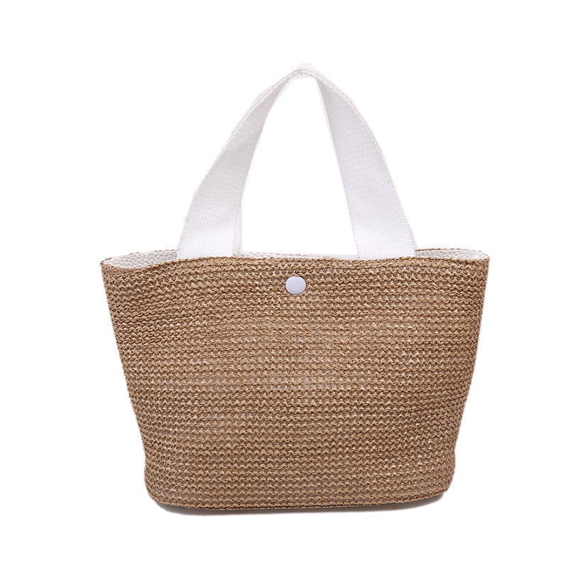 New Internet Celebrity Seaside Summer Beach Holiday Fashion Imitation Straw Woven Bag Retro Handbag Straw Bag Women
