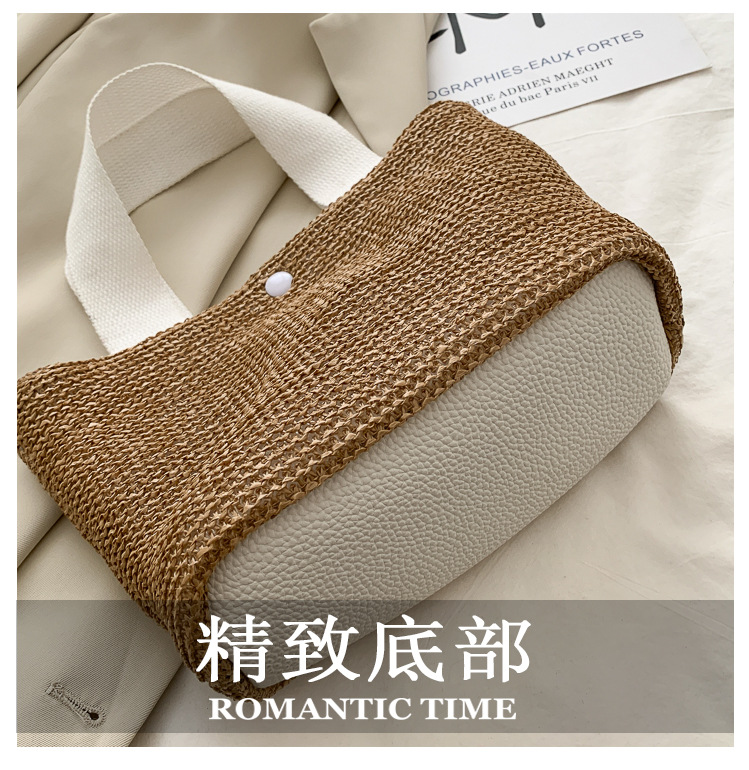 New Internet Celebrity Seaside Summer Beach Holiday Fashion Imitation Straw Woven Bag Retro Handbag Straw Bag Women New Internet Celebrity Seaside Summer Beach Holiday Fashion Imitation Straw Woven Bag Retro Handbag Straw Bag Women