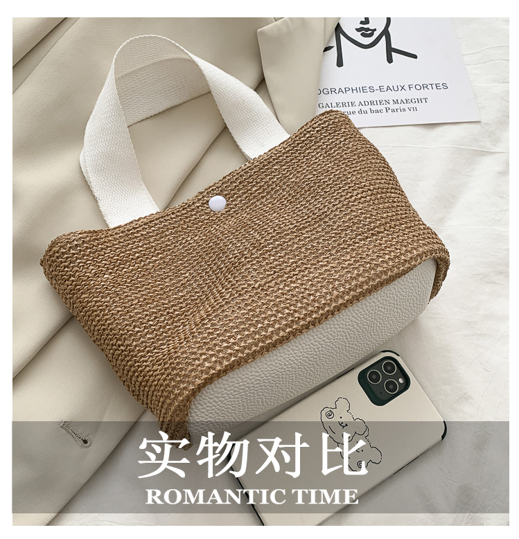 New Internet Celebrity Seaside Summer Beach Holiday Fashion Imitation Straw Woven Bag Retro Handbag Straw Bag Women New Internet Celebrity Seaside Summer Beach Holiday Fashion Imitation Straw Woven Bag Retro Handbag Straw Bag Women