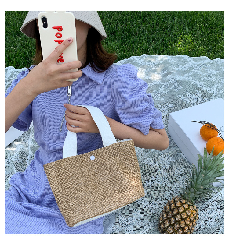 New Internet Celebrity Seaside Summer Beach Holiday Fashion Imitation Straw Woven Bag Retro Handbag Straw Bag Women New Internet Celebrity Seaside Summer Beach Holiday Fashion Imitation Straw Woven Bag Retro Handbag Straw Bag Women