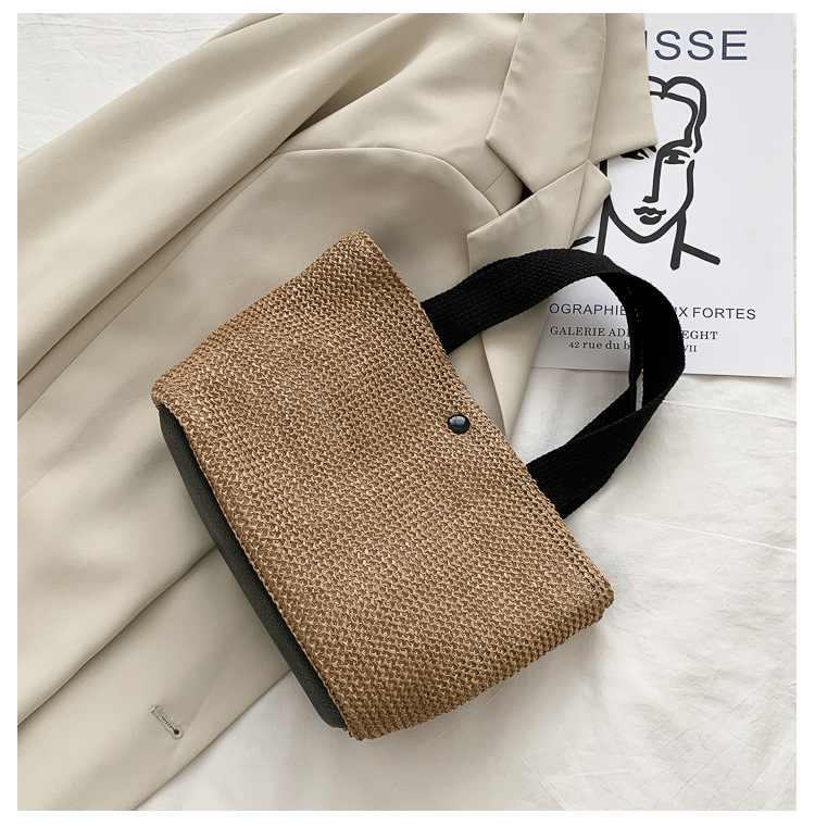 New Internet Celebrity Seaside Summer Beach Holiday Fashion Imitation Straw Woven Bag Retro Handbag Straw Bag Women New Internet Celebrity Seaside Summer Beach Holiday Fashion Imitation Straw Woven Bag Retro Handbag Straw Bag Women