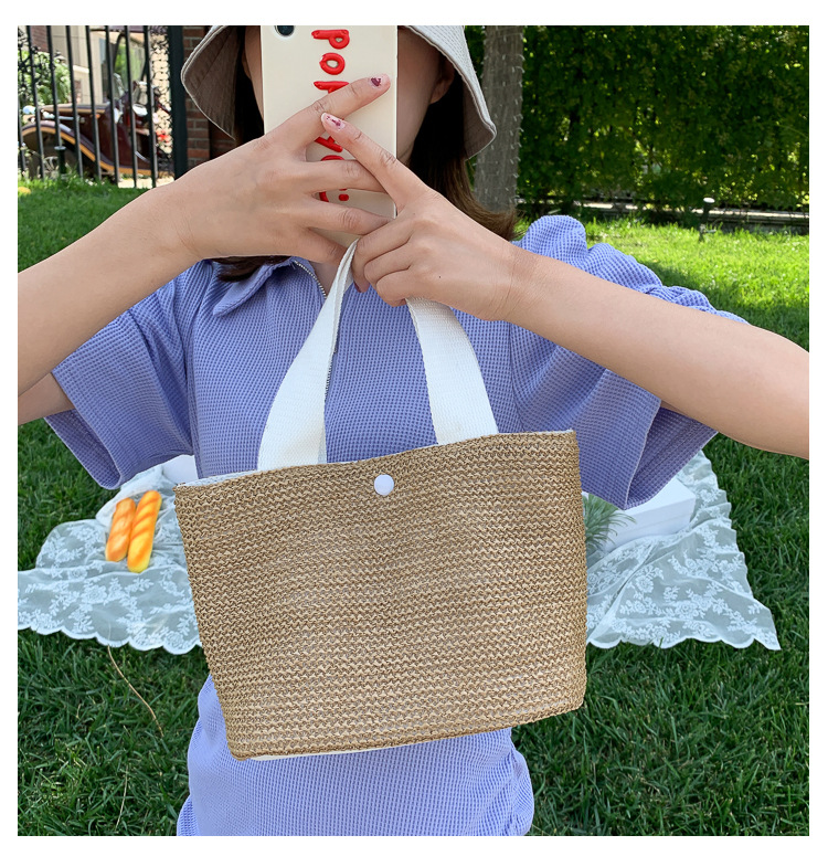 New Internet Celebrity Seaside Summer Beach Holiday Fashion Imitation Straw Woven Bag Retro Handbag Straw Bag Women New Internet Celebrity Seaside Summer Beach Holiday Fashion Imitation Straw Woven Bag Retro Handbag Straw Bag Women