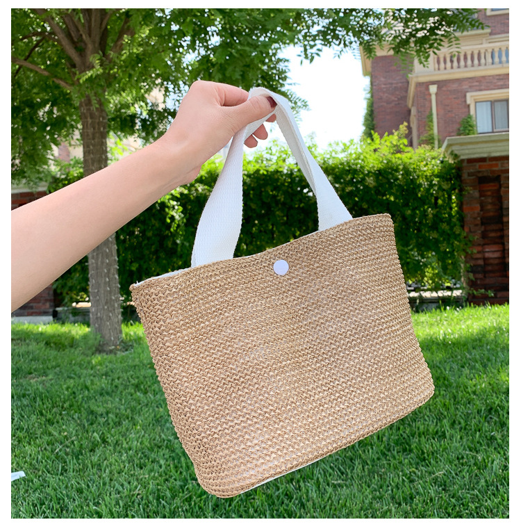 New Internet Celebrity Seaside Summer Beach Holiday Fashion Imitation Straw Woven Bag Retro Handbag Straw Bag Women New Internet Celebrity Seaside Summer Beach Holiday Fashion Imitation Straw Woven Bag Retro Handbag Straw Bag Women