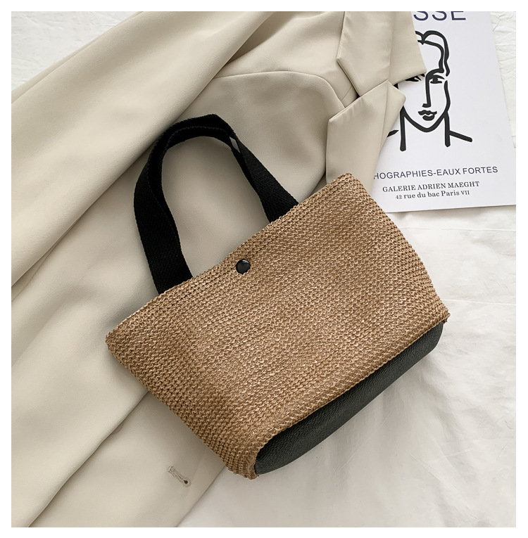 New Internet Celebrity Seaside Summer Beach Holiday Fashion Imitation Straw Woven Bag Retro Handbag Straw Bag Women New Internet Celebrity Seaside Summer Beach Holiday Fashion Imitation Straw Woven Bag Retro Handbag Straw Bag Women