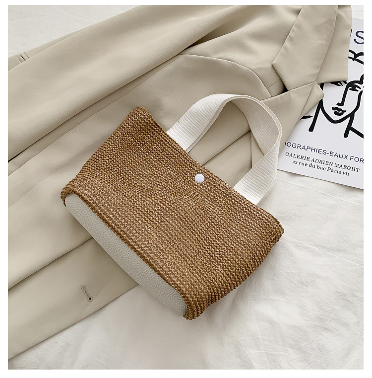 New Internet Celebrity Seaside Summer Beach Holiday Fashion Imitation Straw Woven Bag Retro Handbag Straw Bag Women New Internet Celebrity Seaside Summer Beach Holiday Fashion Imitation Straw Woven Bag Retro Handbag Straw Bag Women