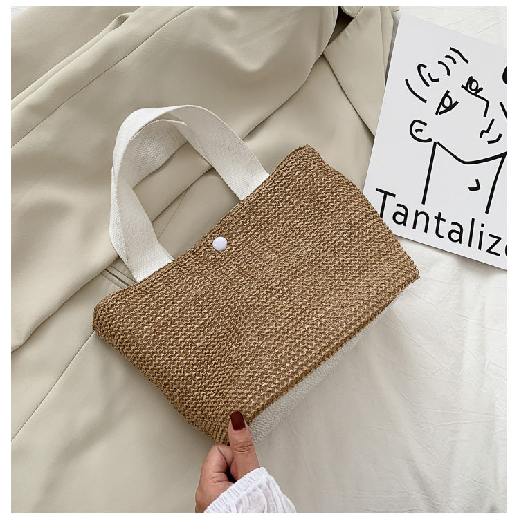 New Internet Celebrity Seaside Summer Beach Holiday Fashion Imitation Straw Woven Bag Retro Handbag Straw Bag Women New Internet Celebrity Seaside Summer Beach Holiday Fashion Imitation Straw Woven Bag Retro Handbag Straw Bag Women