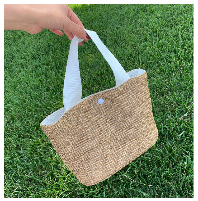 New Internet Celebrity Seaside Summer Beach Holiday Fashion Imitation Straw Woven Bag Retro Handbag Straw Bag Women New Internet Celebrity Seaside Summer Beach Holiday Fashion Imitation Straw Woven Bag Retro Handbag Straw Bag Women