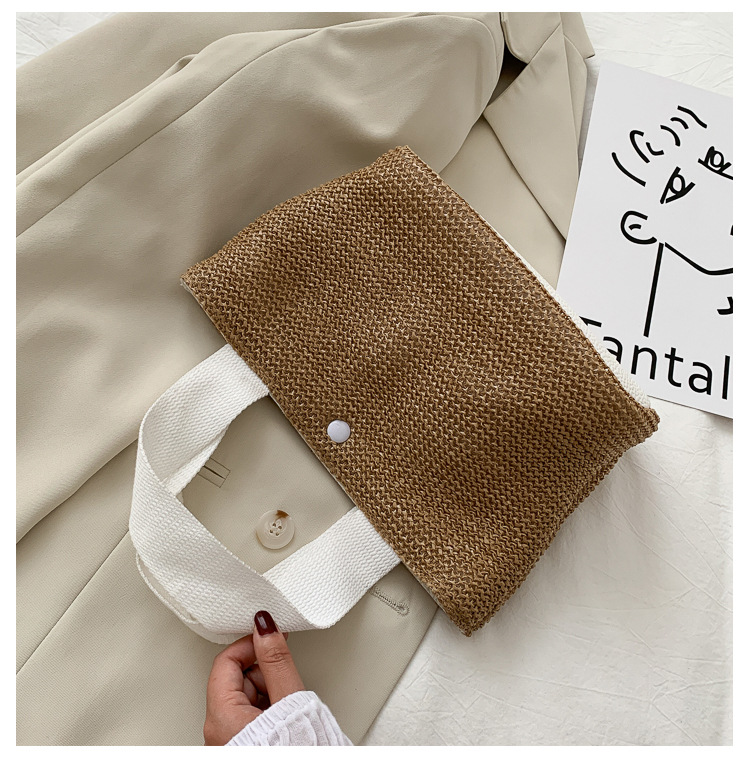 New Internet Celebrity Seaside Summer Beach Holiday Fashion Imitation Straw Woven Bag Retro Handbag Straw Bag Women New Internet Celebrity Seaside Summer Beach Holiday Fashion Imitation Straw Woven Bag Retro Handbag Straw Bag Women