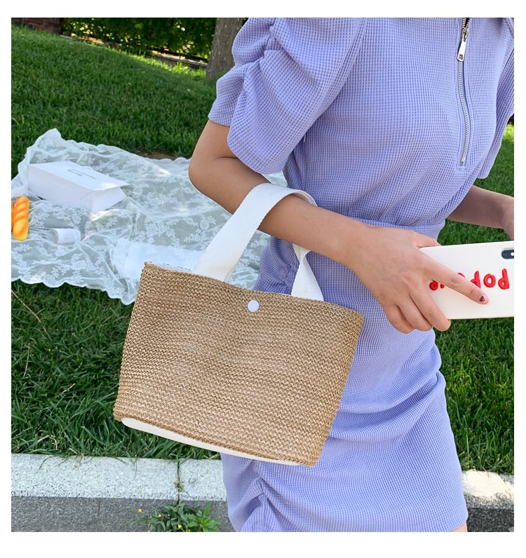 New Internet Celebrity Seaside Summer Beach Holiday Fashion Imitation Straw Woven Bag Retro Handbag Straw Bag Women New Internet Celebrity Seaside Summer Beach Holiday Fashion Imitation Straw Woven Bag Retro Handbag Straw Bag Women