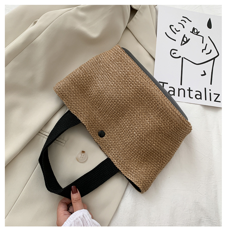 New Internet Celebrity Seaside Summer Beach Holiday Fashion Imitation Straw Woven Bag Retro Handbag Straw Bag Women New Internet Celebrity Seaside Summer Beach Holiday Fashion Imitation Straw Woven Bag Retro Handbag Straw Bag Women