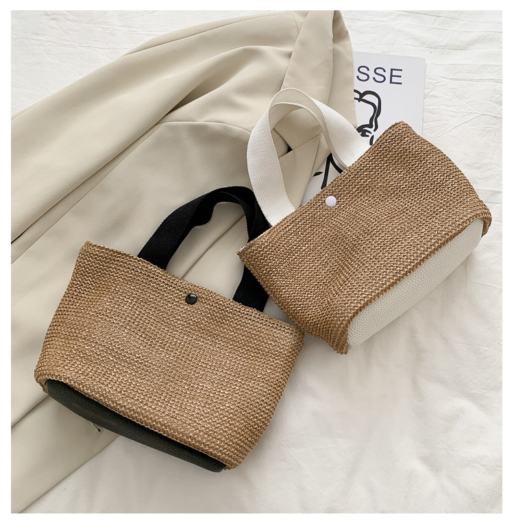 New Internet Celebrity Seaside Summer Beach Holiday Fashion Imitation Straw Woven Bag Retro Handbag Straw Bag Women New Internet Celebrity Seaside Summer Beach Holiday Fashion Imitation Straw Woven Bag Retro Handbag Straw Bag Women