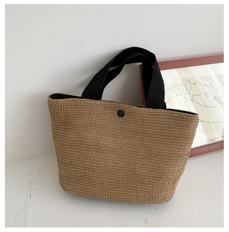 New Internet Celebrity Seaside Summer Beach Holiday Fashion Imitation Straw Woven Bag Retro Handbag Straw Bag Women New Internet Celebrity Seaside Summer Beach Holiday Fashion Imitation Straw Woven Bag Retro Handbag Straw Bag Women