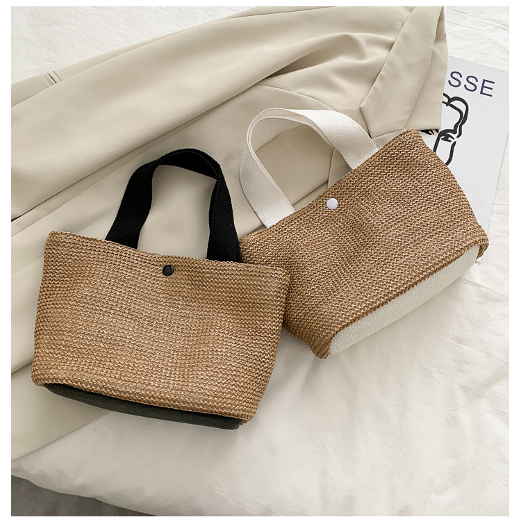 New Internet Celebrity Seaside Summer Beach Holiday Fashion Imitation Straw Woven Bag Retro Handbag Straw Bag Women New Internet Celebrity Seaside Summer Beach Holiday Fashion Imitation Straw Woven Bag Retro Handbag Straw Bag Women