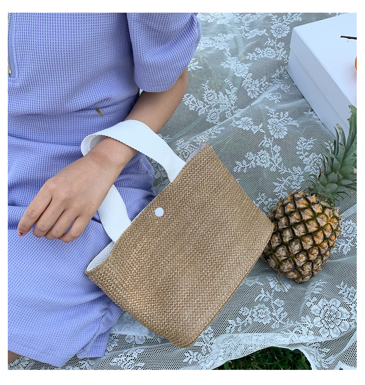 New Internet Celebrity Seaside Summer Beach Holiday Fashion Imitation Straw Woven Bag Retro Handbag Straw Bag Women New Internet Celebrity Seaside Summer Beach Holiday Fashion Imitation Straw Woven Bag Retro Handbag Straw Bag Women