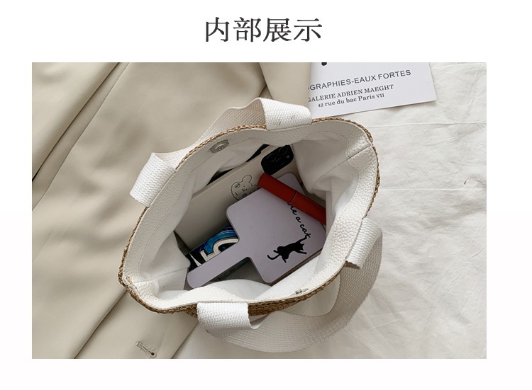 New Internet Celebrity Seaside Summer Beach Holiday Fashion Imitation Straw Woven Bag Retro Handbag Straw Bag Women New Internet Celebrity Seaside Summer Beach Holiday Fashion Imitation Straw Woven Bag Retro Handbag Straw Bag Women
