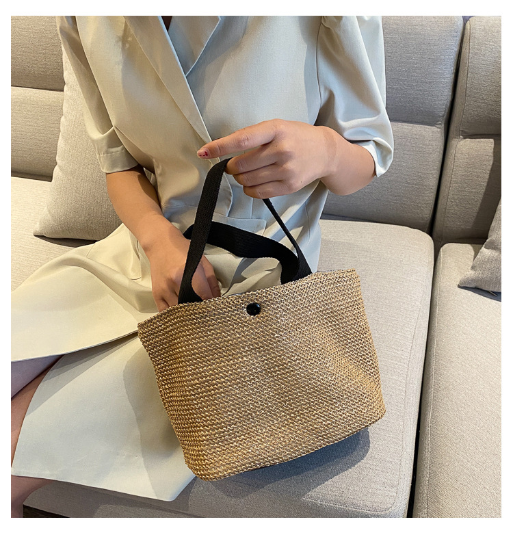 New Internet Celebrity Seaside Summer Beach Holiday Fashion Imitation Straw Woven Bag Retro Handbag Straw Bag Women New Internet Celebrity Seaside Summer Beach Holiday Fashion Imitation Straw Woven Bag Retro Handbag Straw Bag Women