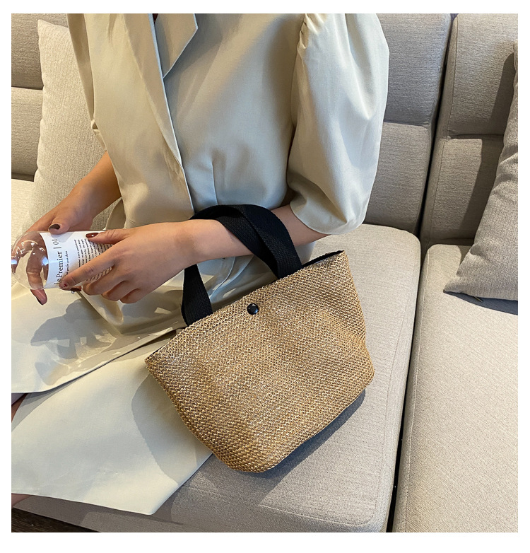 New Internet Celebrity Seaside Summer Beach Holiday Fashion Imitation Straw Woven Bag Retro Handbag Straw Bag Women New Internet Celebrity Seaside Summer Beach Holiday Fashion Imitation Straw Woven Bag Retro Handbag Straw Bag Women