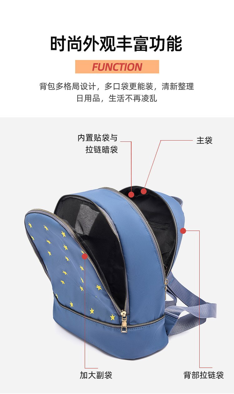 Foreign Trade Wholesale Fashion Backpack 2022 Romantic Spring New Oxford Woven Bag on Starry Sky Foreign Trade Wholesale Fashion Backpack 2022 Romantic Spring New Oxford Woven Bag on Starry Sky